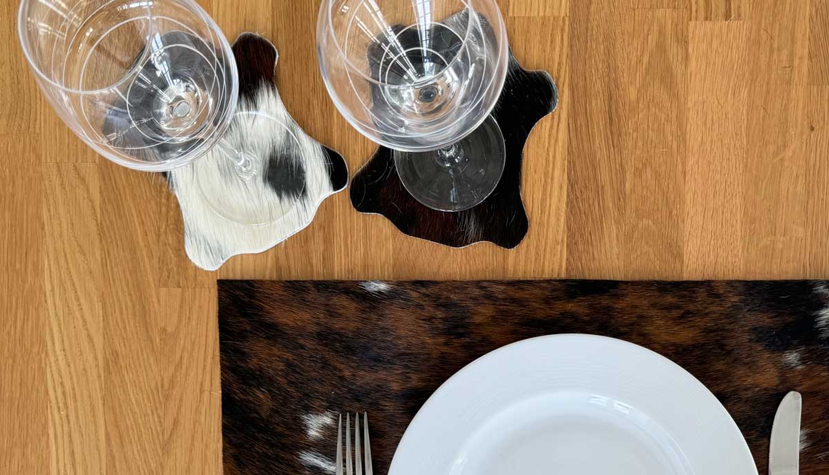 Arts de la table en peau de vache